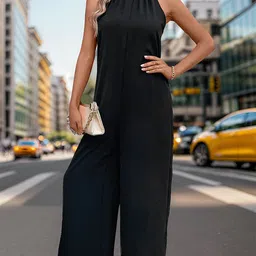 LULU & SKY Halter Neck Basic Jumpsuit-picture-39