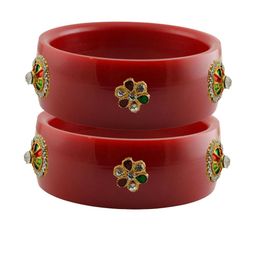 Vidhya Kangan Red Plastic Bangles-image-88
