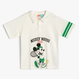 Koton Boys Printed Polo Collar Applique T-shirt-image-53