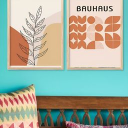 Kotart Brown & Orange 2 Pieces Floral Wooden Wall Arts-picture-27