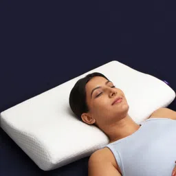 FRIDO White Memory Foam Filled Faux Velvet Breathable Sleep Pillow-12