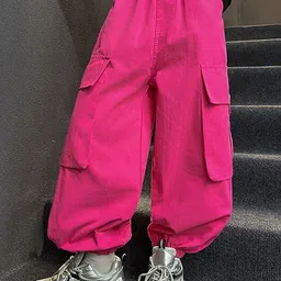 LULU & SKY Girls High Rise Baggy Fit Trouser-image-63