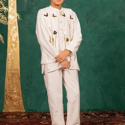 Jilmil Boys Embroidered Regular Thread Work Kurta with Pyjamas-picture-28