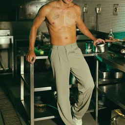 FREAKINS Men Cool Grey Straight Korean Pants-image-46