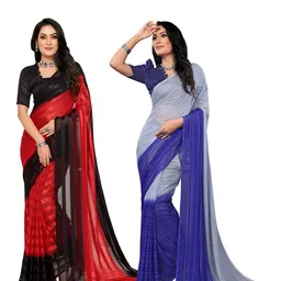 Moda Rapido Pack Of 2 Striped Satin Saree-picture-24