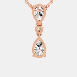 SparklesLab Grown Diamond 4.05 Ct Pear & Round Diamond Pendant Necklace for Women-image-63