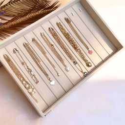 La Trove Cream Premium Bracelet Tray With HooksJewellery Organiser-16