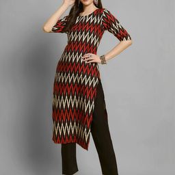 Ethnic basket Women Multicoloured Poly Crepe Kurta Sets-picture-43