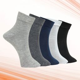 MJE Unisex Pack Of 5 Comfortable Ankle-Length Socks-picture-5