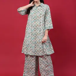 Shree Floral Printed Pure Cotton Tunic With Palazzo Co-Ords-image-89