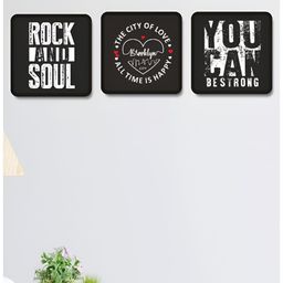Myntra Elegant Homes Black & White 3 Pieces Motivational Quotes Printed Wooden Wall Art-image-88