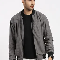 SHOWOFF Men Acrylic Windcheater Bomber Jacket-image-58