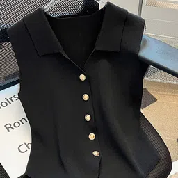 Outzidr Women Solid Shirt Style Cotton Top-30