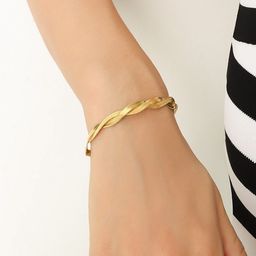 AQUASTREET 18K Antitarnish Waterproof Twisted Snake Chain Bracelet-image-1
