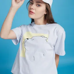 Mast & Harbour Women Graphic Printed Round Neck Cotton Oversized T-shirt-picture-20