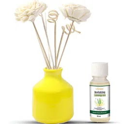 Edysian Yellow Ceramic Reed With Lemongrass Fragrance AromaOil-50ml-image-93
