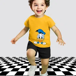MGRS Kids-Unisex Mustard Cotton Blend Clothing Set-image-97
