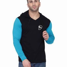 Blisstone Men Colourblocked Hooded Slim Fit T-shirt-image-87