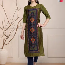 Moda Rapido Women Ethnic Motifs Printed Floral Crepe Kurta-picture-35