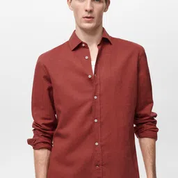 MANGO MAN Spread Collar Regular Fit Casual Shirt-image-23
