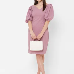 MISH Flared Sleeve Georgette Sheath Dress-45
