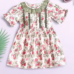 Bella Moda Girl Floral Print Ruffles Fit & Flare Dress-31