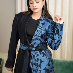 HOUSE OF KIRNA'S WITH LOGO OF HOK Printed Lapel Collar Long Sleeves Co-Ords Set-image-96