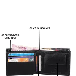 TEMIER Men Typography Printed Canvas Two Fold Wallet image 3