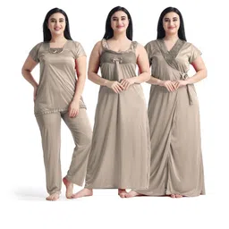 NIGHT KEYS Satin Maxi Nightdress-image-84