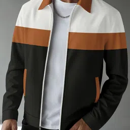 StyleCast x Revolte Men Colourblocked Stand Collar Open Front Jacket-picture-11