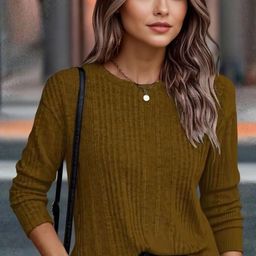 bebe Self Design Round Neck Sweater-image-72