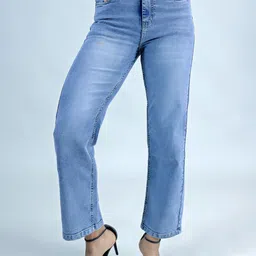 SWISHIN Women Comfort Relaxed Fit Mid-Rise Light Fade Jeans-picture-5
