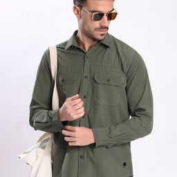 Bene Kleed Men Solid Spread Collar Cotton Casual Shirt-image-58