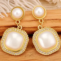 Vembley Gold-Plated Alloy Cubic Zirconia Drop Earrings-picture-6