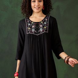 Sangria Embroidered A-Line Tops-picture-33
