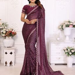 Mitera Bandhani Zari Pure Chiffon Bandhani Saree-picture-29