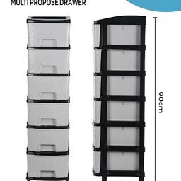 SUMOWARE INDUSTRIES Black & Grey Textured 6-Layer Multipurpose Modular Drawer image 4