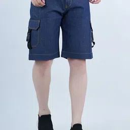 Moda Rapido Men Regular Fit Mid-Rise Outdoor Denim Shorts-image-24