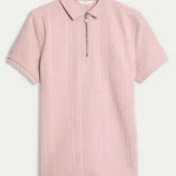 Marks & Spencer Boys Striped Printed Polo Collar Short Sleeves Pure Cotton T-shirt-image-99
