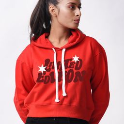 Bloopers Store Women Typography Printed Hooded Winter Sweatshirt-image-89