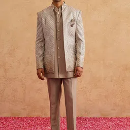 Denis Parkar Embroidery Indowestern Sherwani Set-image-24