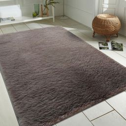 OBSESSIONS Brown Solid Anti-Skid Polyester Carpet-14