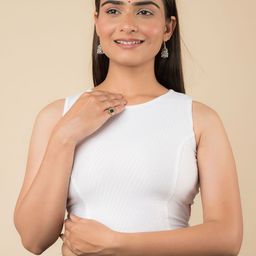 Bindigasm's Advi Sleeveless Stretchable Cotton Saree Blouse-image-15