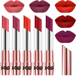 VOLO Set Of 5 Creme Matte Lipstick - 3.5g Each - 37-38-39-40-45-image-71