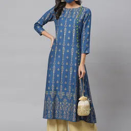 YASH GALLERY Ethnic Motifs Printed Anarkali Kurta image 5