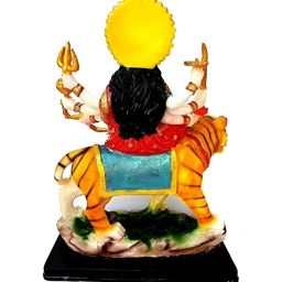 krishnagallery1 White & Red Marble Maa Durga Showpiece image 5