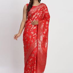 Astita Woven Design Zari Silk Blend Banarasi Saree-picture-4