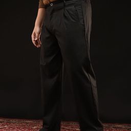 Instafab Plus Onyx Men Comfort Relaxed Fit Easy Wash Pleated Trousers-picture-23