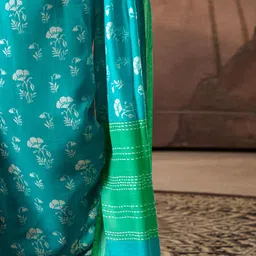 Mitera Bagh Zari Block Print Saree image 2