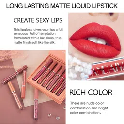 Adbeni Set Of 6 Handaiyan Liquid Matte Lipstick - 2.5 ml Each - Shade 01 02 03 04 05 06 image 5